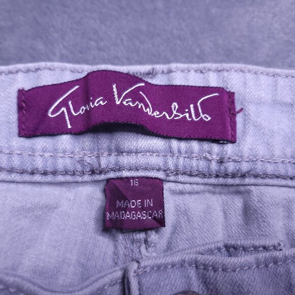 Gloria Vanderbilt Isadora Bootcut Jeans 16 Light Gray Flap Pockets Stretch - Picture 7 of 9